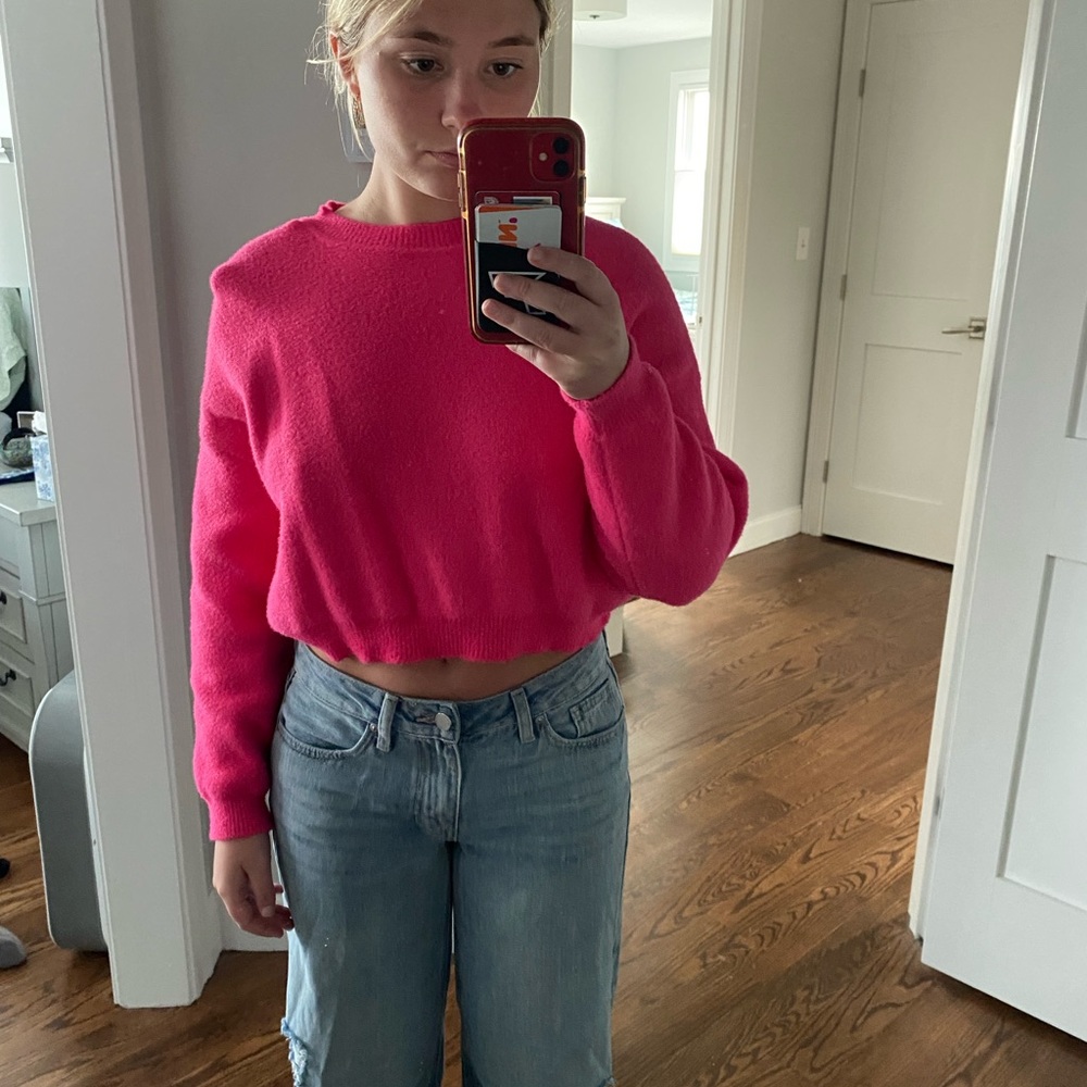 ZARA pink cropped sweater